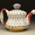 Teapot, Porcelain,Slip,  Underglaze, Glaze, 2012