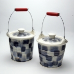 Compost Buckets, Porcelain, Underglaze, Glaze, 2014
