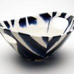 Handled Bowl, Porcelain, Underglaze, Glaze, 2014