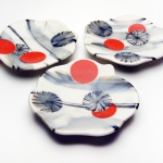 Cut-Rim Plates, Porcelain, Underglaze, Glaze, 2018