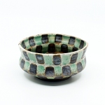 Checkered Bowl, Stoneware, Slip, Glaze, 2020