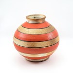 Striped Jar, Stoneware, Slip, Glaze, Wood-fired, 2022