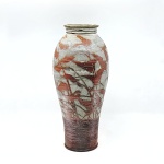 Tall Vase, Stoneware, Slip, Glaze, Wood-fired, 2022-01