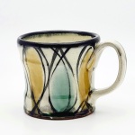 Mug, Stoneware, Slip, Glaze, Wood-fired, 2022